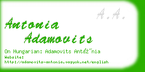 antonia adamovits business card
